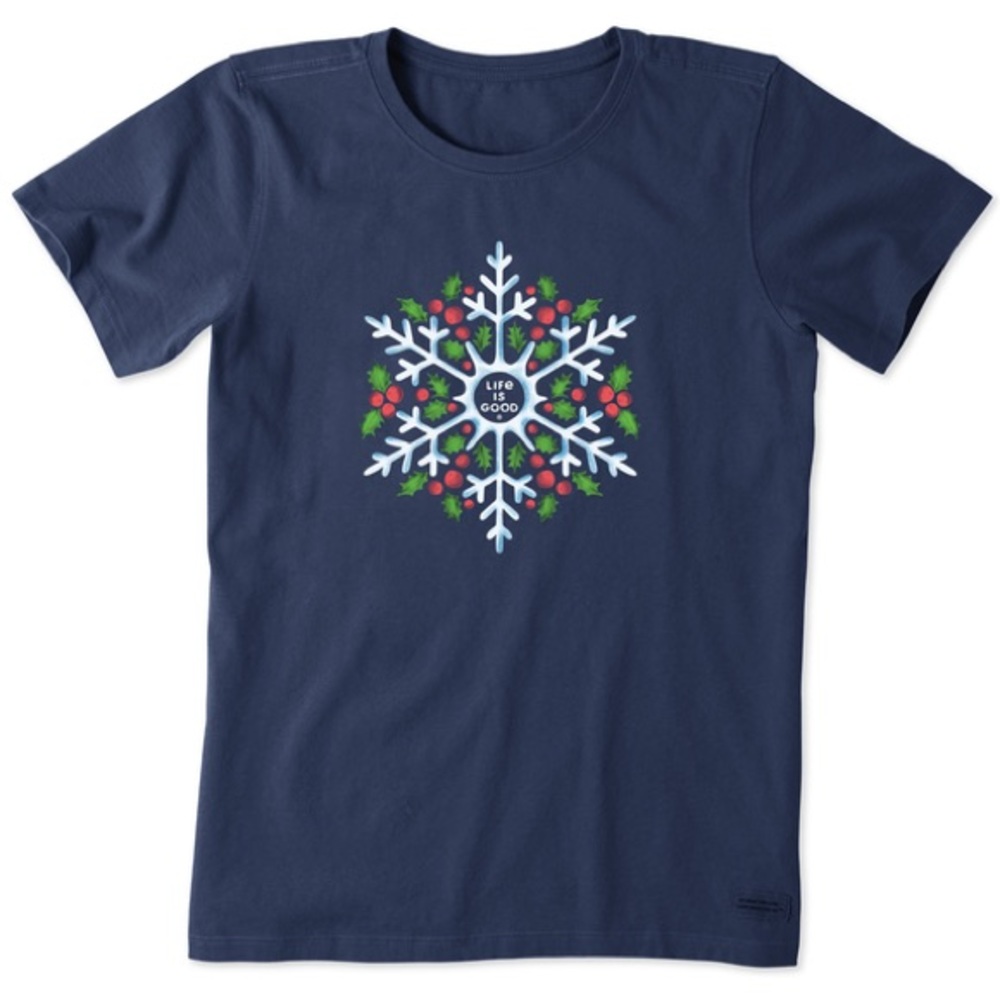 NWT Life is Good Crusher Snowflake Berries Tee